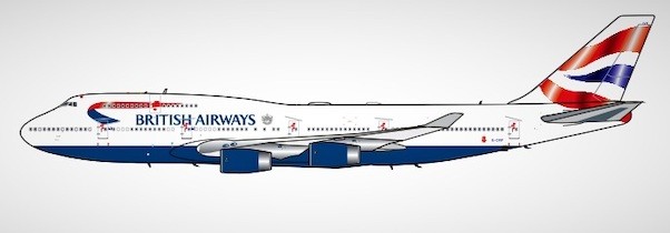 Boeing 747-400 British Airways G-CIVF With Stand
