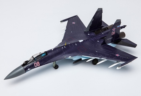 Sukhoi SU-35 heavy fighter jet Purple scheme Russian Air Force, 08