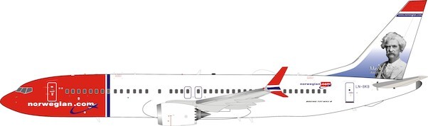Boeing 737 MAX 8 Norwegian Air Shuttle "Mark Twain" LN-BKB With stand