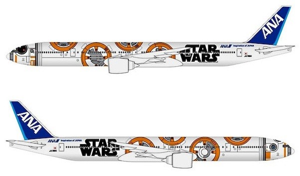 Boeing 777-300ER All Nippon Airways " STAR WARS" JA789A with display stand