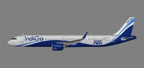 Airbus A321-200NX IndiGo Airlines "1000th NEO" VT-IUH With Antenna