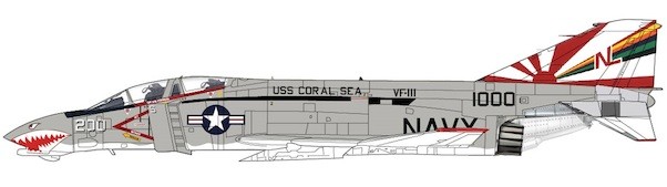 McDonnell Douglas F4B Phantom II, US Navy, 200, VF-111 "Sundowners", USS Coral Sea, 1970s