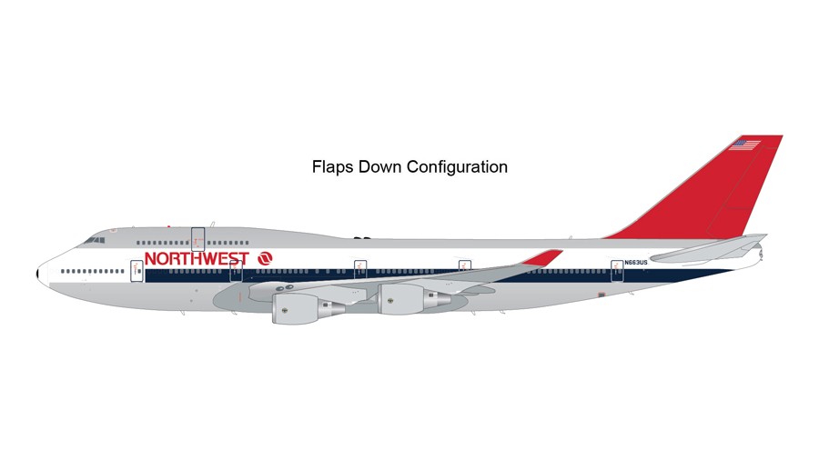 Boeing 747-400 Northwest Airlines N663US flaps down