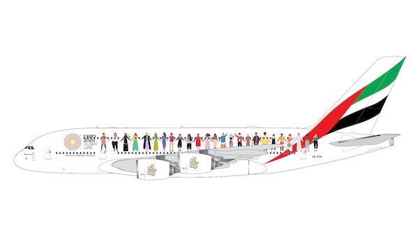 Airbus A380 Emirates A6-EVB "Year of Tolerance" livery