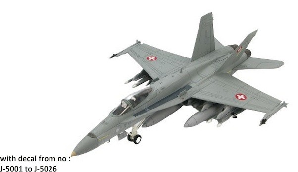 F18C Swiss Air Force, (with decal from no : J-5001 to J-5026)