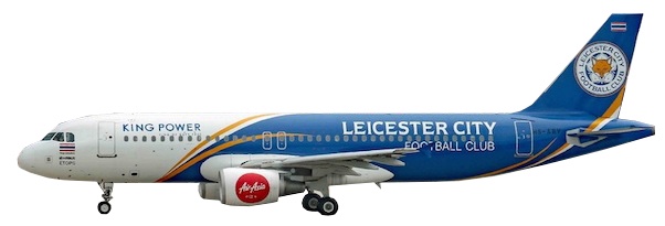Airbus A320 Thai AirAsia HS-ABV Leicester City Football Club