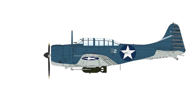 Douglas SBD-2 Dauntless US Navy "Battle of Midway" BuNo 2111, flown by Richard Fleming and Eugene Card, White 2 of VMSB-241, 4th June 1942