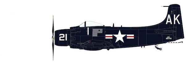 Douglas AD-3 Skyraider, 122743, VMA-121, US Marines, Korean War