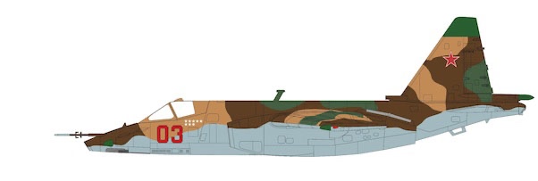 Sukhoi SU25K Frogfoot Red 03, flown by Lt. Col. Alexander Rutskoy, 4th August 1988