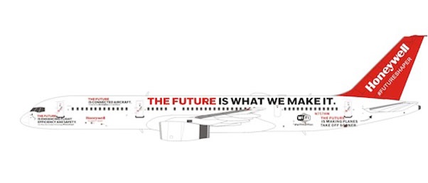 Boeing 757-200 Honeywell N757HW 2021's livery; with test engine