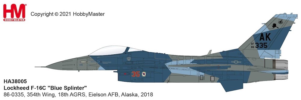 F16C Fighting Falcon "Blue Splinter" 86-0335, 354th Wing, 18th AGRS, Eielson AFB, Alaska, 2018