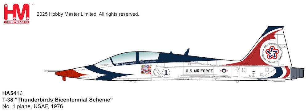 T38 Talon "Thunderbirds Bicentennial Scheme" No.1 plane, USAF, 1976