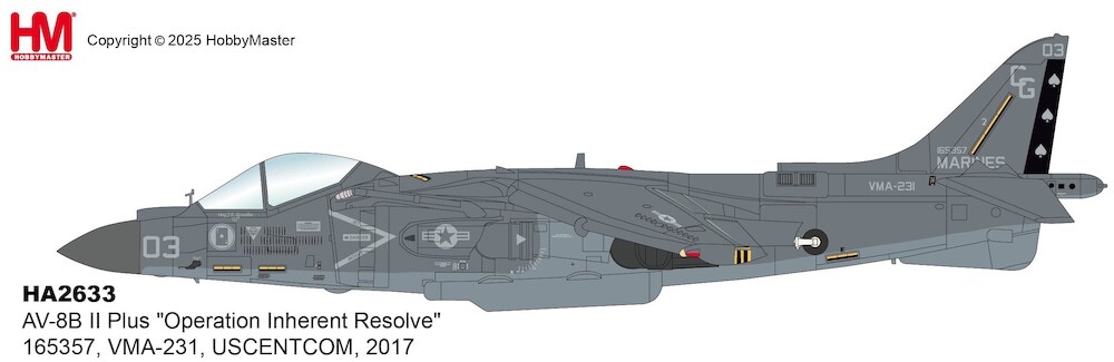 Harrier II AV-8B II Plus US Marines "Operation Inherent Resolve" 165357, VMA-231, USCENTCOM, 2017
